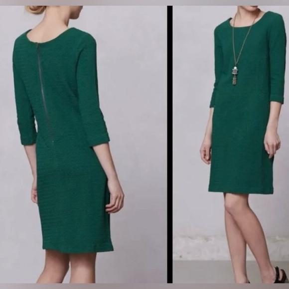 Ganni Dresses & Skirts - Ganni retro emerald knit sheath Louisa dress LP